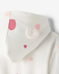 Chandail à capuchon et glissière douillet Amour Ourson pour bébés