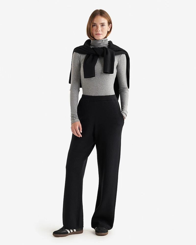 Chandail à col roulé côtelé