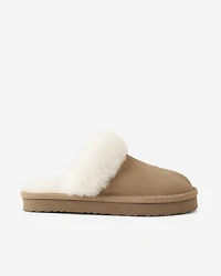 Womens Shearling Platform Slipper