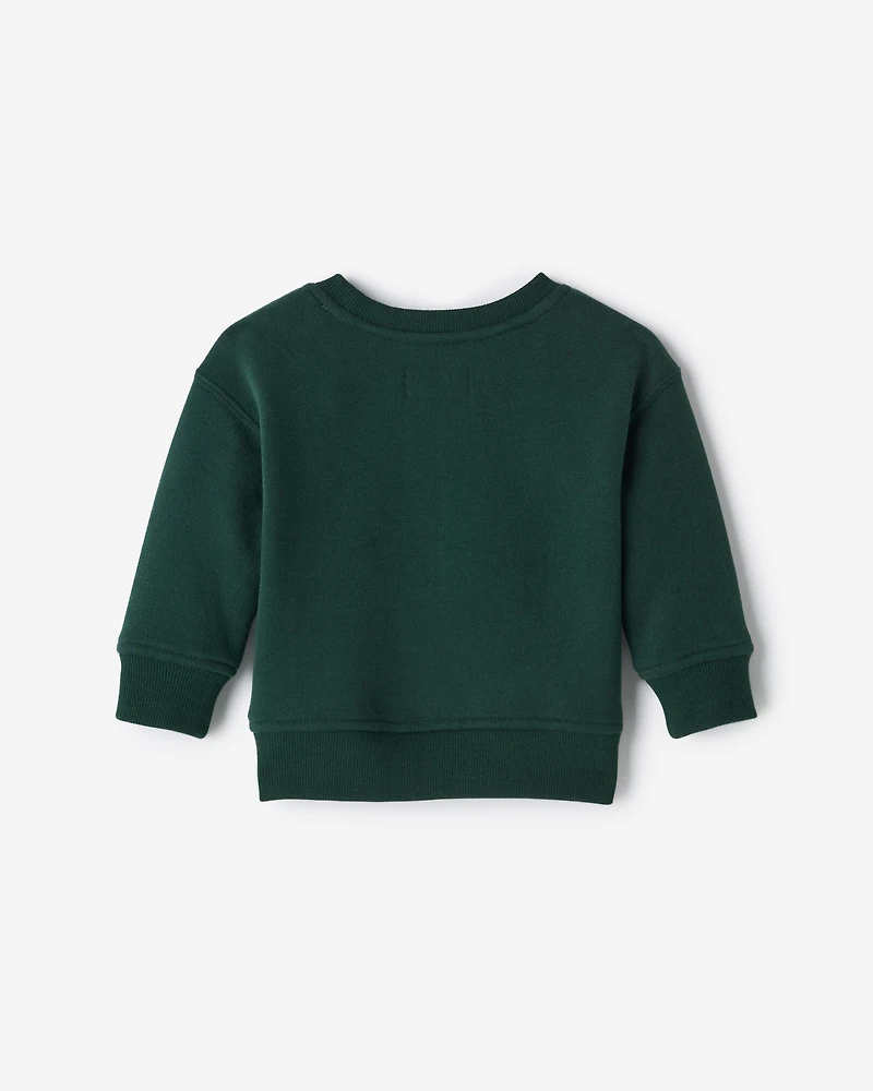 Chandail à col rond avec appliqué carreaux pour bébés