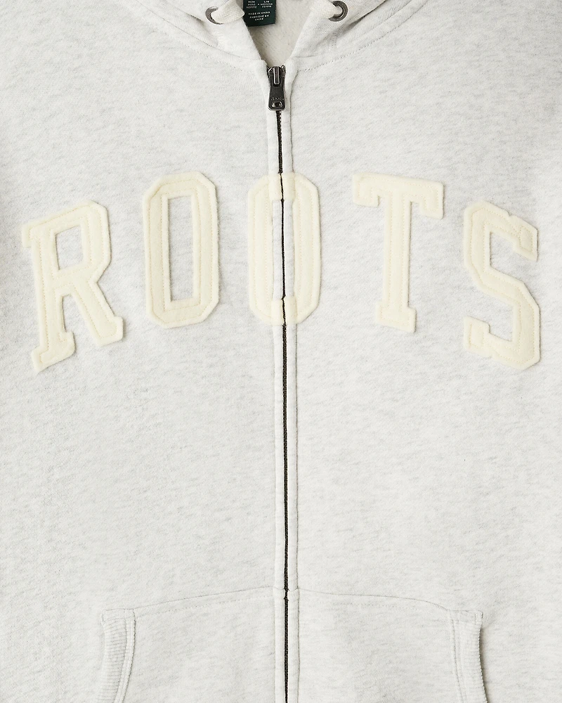 Chandail à capuchon et glissière avec appliqué Roots