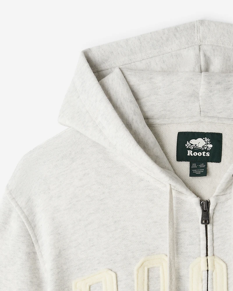 Chandail à capuchon et glissière avec appliqué Roots