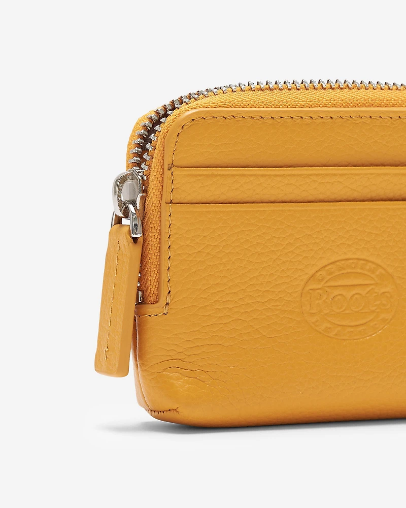Pochette à glissière pour cartes en cuir Cervino