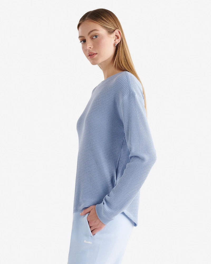 Haut gaufré à manches longues