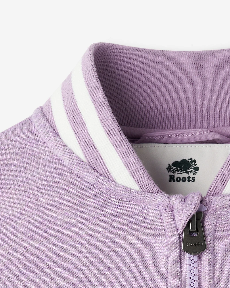 Blouson universitaire scintillant Cooper pour toutes-petites