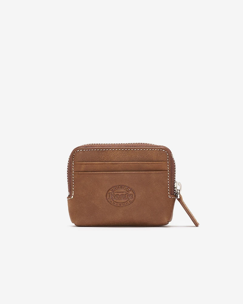 Pochette à glissière pour cartes en cuir Tribe