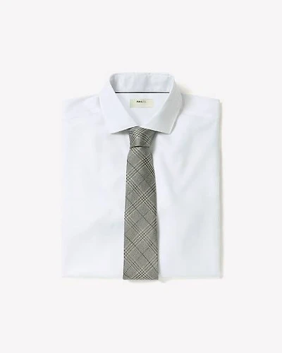 Slim-Fit White Twill Dress Shirt