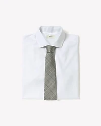 Slim-Fit White Twill Dress Shirt