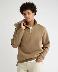 Pull à Col Montant Demi-Zip et Manches Longues