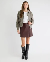 Faux Leather Mini Wrap Skirt