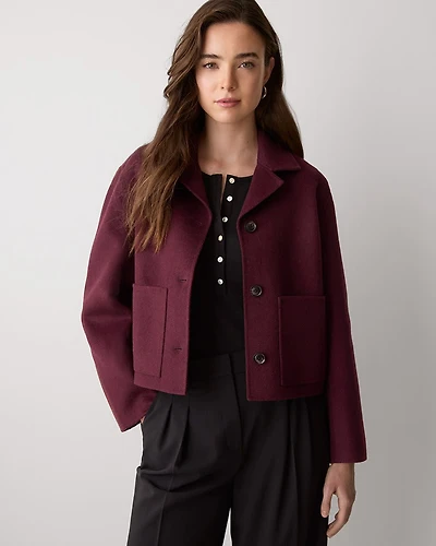 Wool-Blend Transitional Coat