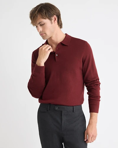 Merino Wool Polo Sweater
