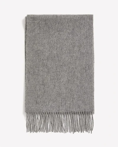 Solid Wool Scarf with Fringes