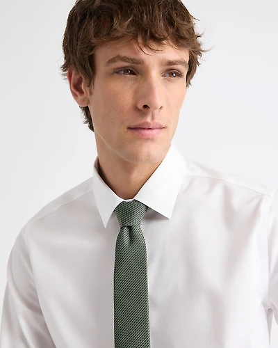 Green Skinny Tie with Micro Pattern