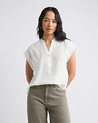 Extended-Sleeve V-Neck Blouse