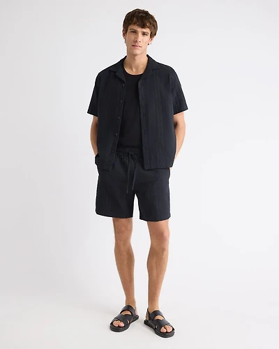Seersucker Short with Elastic Waistband