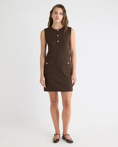 Mini-Robe en Tricot Sans Manches à Col Rond