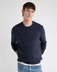 Long-Sleeve Crew-Neck Sweater with Neps