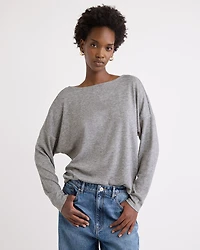 Long-Sleeve Crew-Neck Ribbed Top