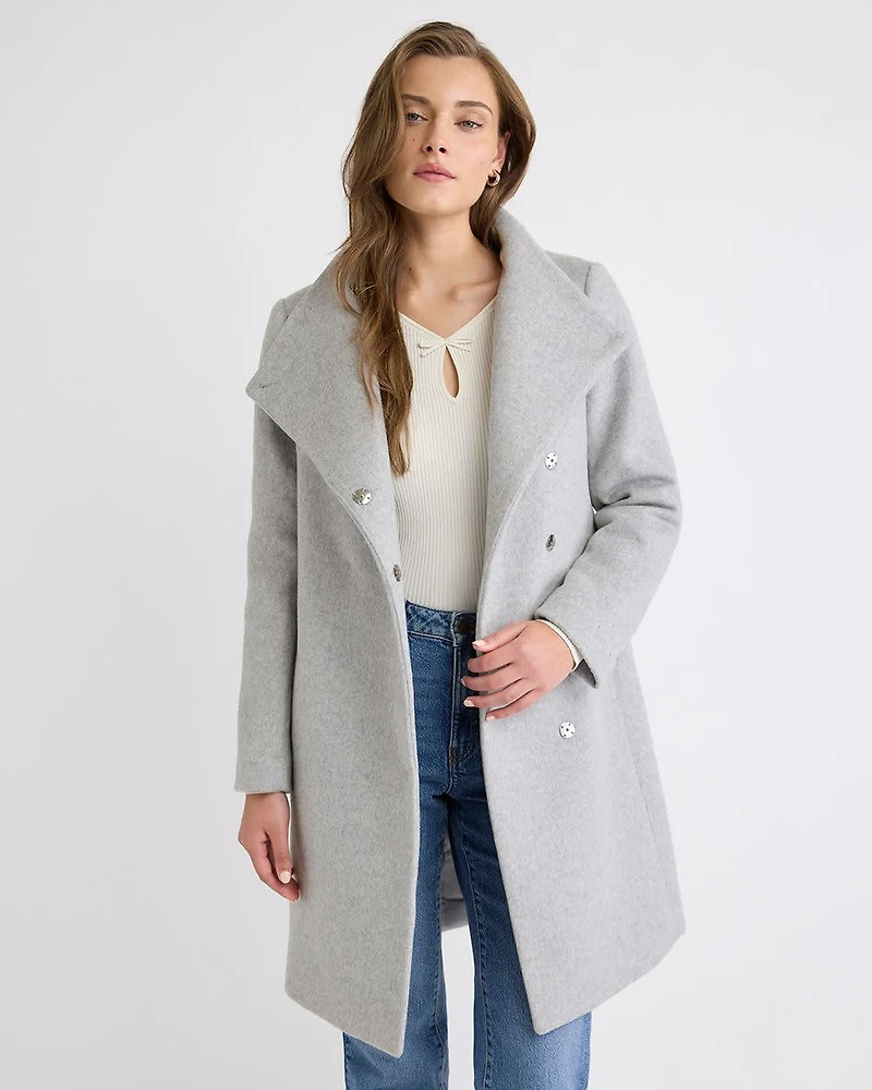 Wool-Blend Winter Coat with Polyfill Lining
