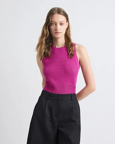 Sleeveless Short Crochet Sweater