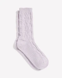 Super-Soft Crew Socks with Cable Stitches