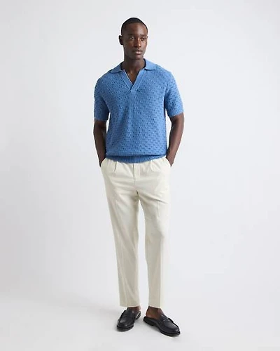 Pleated Tapered-Leg Pant with Elastic Waistband
