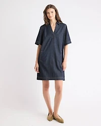 Short-Sleeve Mini Denim Dress