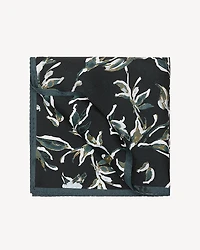 Black Handkerchief with Foliage Pattern