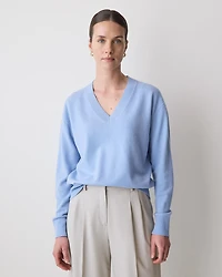 Merino Wool V-Neck Drop Shoulder Sweater