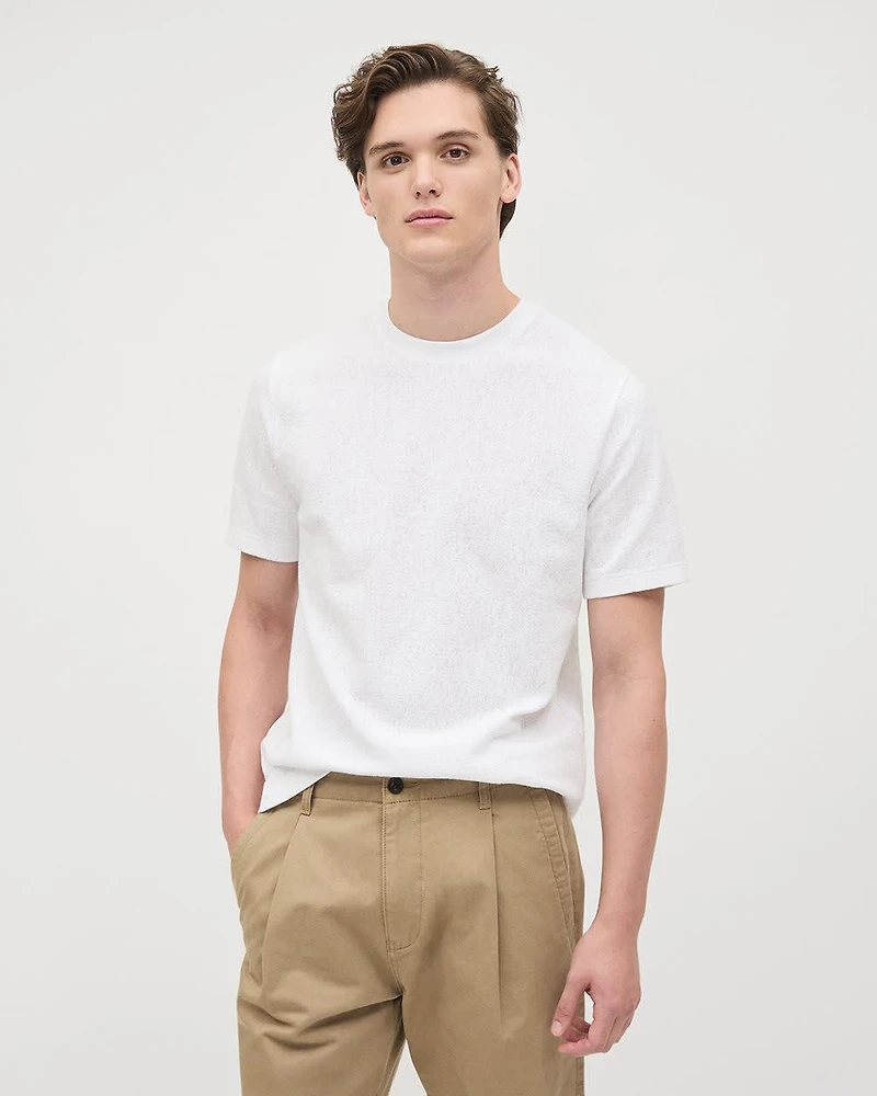 Textured Short-Sleeve Crew-Neck Tee