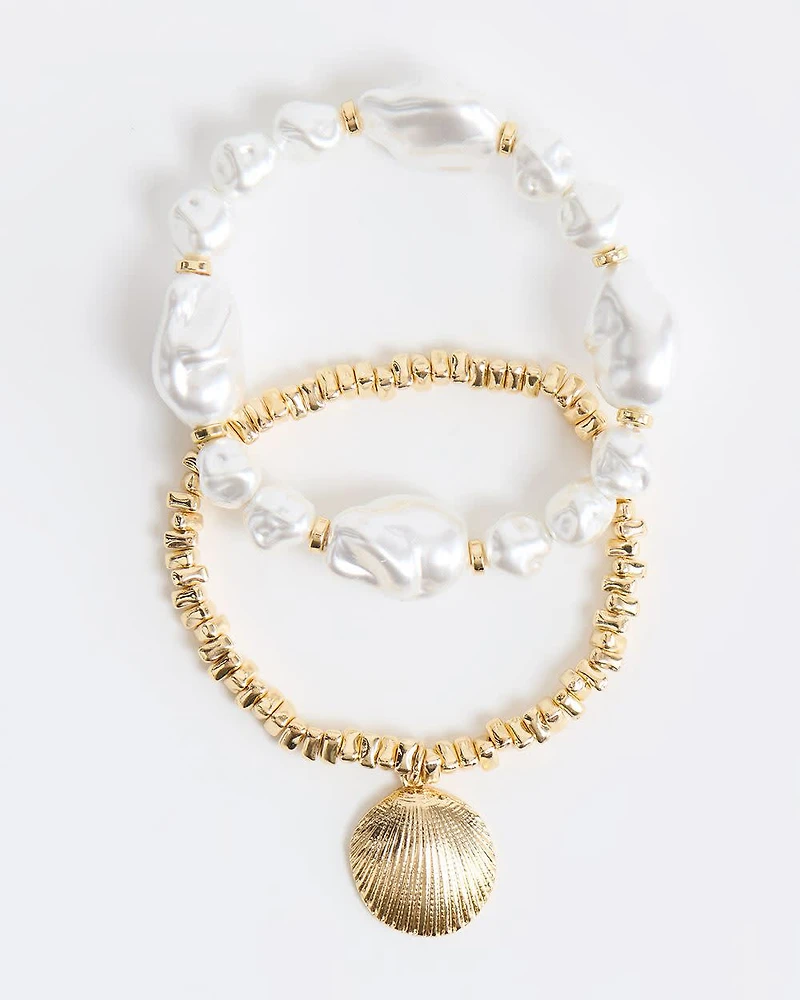 Pearl and Shell Bracelets