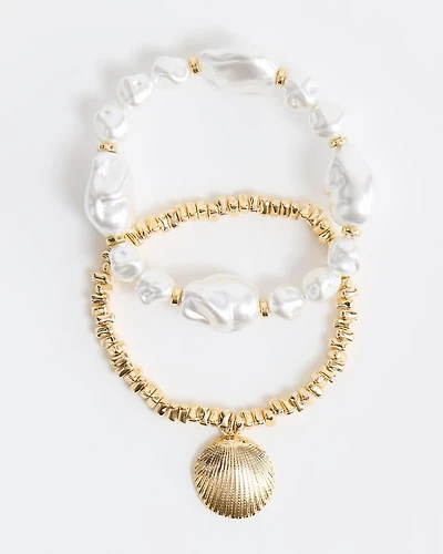 Pearl and Shell Bracelets