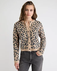 Long-Sleeve Cardigan with Animal Print