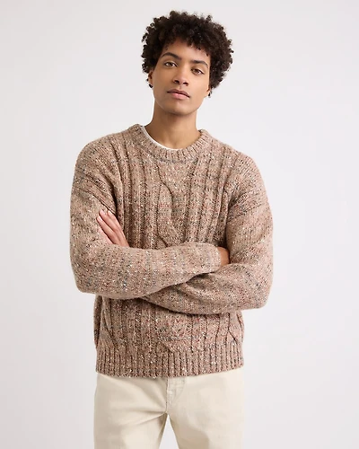 Wool Sweater with Cable Stitches