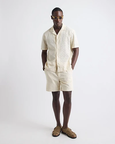 Embroidered Short with Elastic Waistband