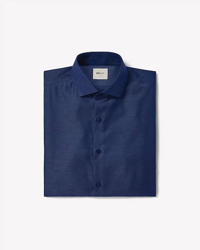 Chemise Habillée à Coupe Ajustée en Dobby Deux Tons