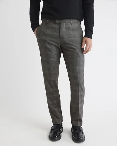 Slim-Fit Charcoal Checkered Suit Pant
