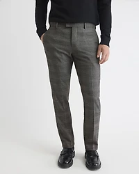 Slim-Fit Charcoal Checkered Suit Pant