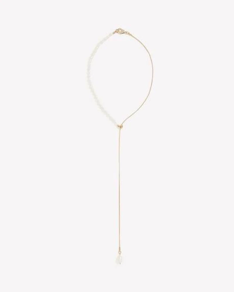 Y Necklace with Freshwater Pearl Pendant