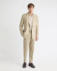 Tapered-Leg Beige Suit Pant