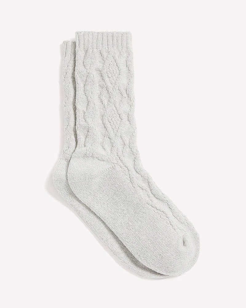 Super-Soft Crew Socks with Cable Stitches