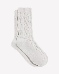 Super-Soft Crew Socks with Cable Stitches
