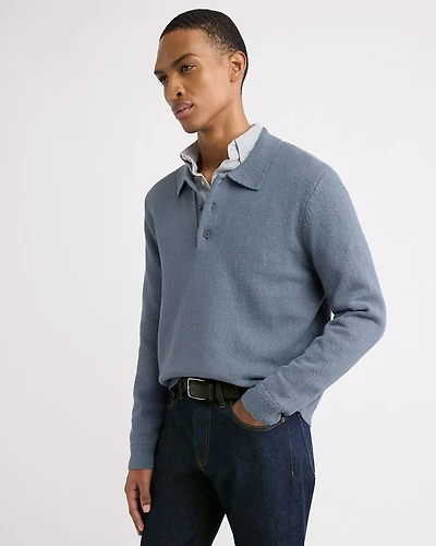 Long-Sleeve Polo Sweater