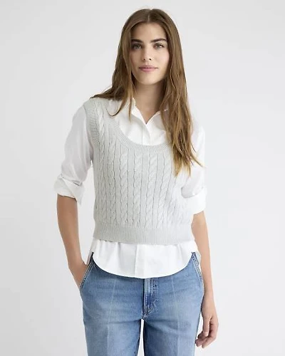 Cable-Stitch Merino-Blend Sweater Vest