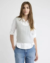 Cable-Stitch Merino-Blend Sweater Vest
