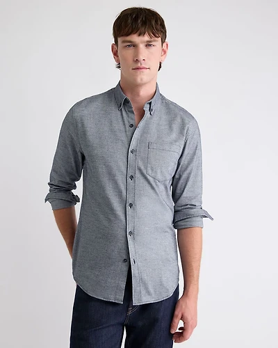 Slim-Fit Solid Flannel Shirt