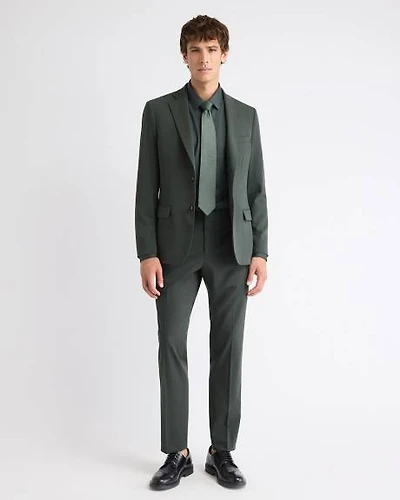 Slim-Fit Dark Green Suit Pant