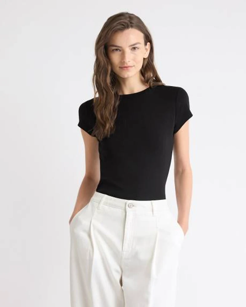 Short-Sleeve Crew-Neck Basic Tee