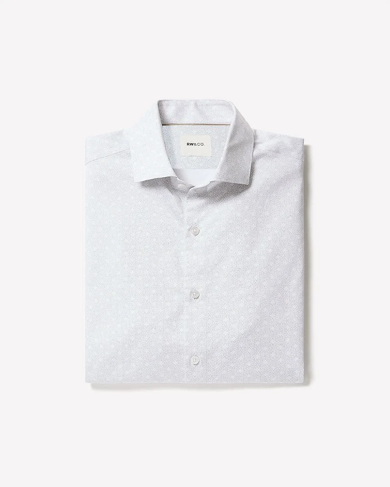 Tailored-Fit Dress Shirt with Micro Geo Print